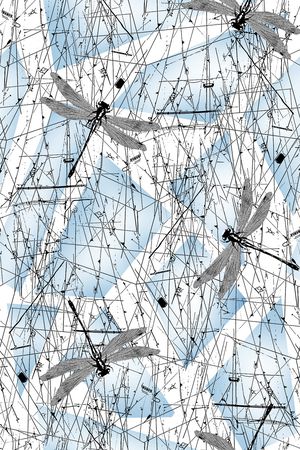 蜻蜓印花华亿平台图片