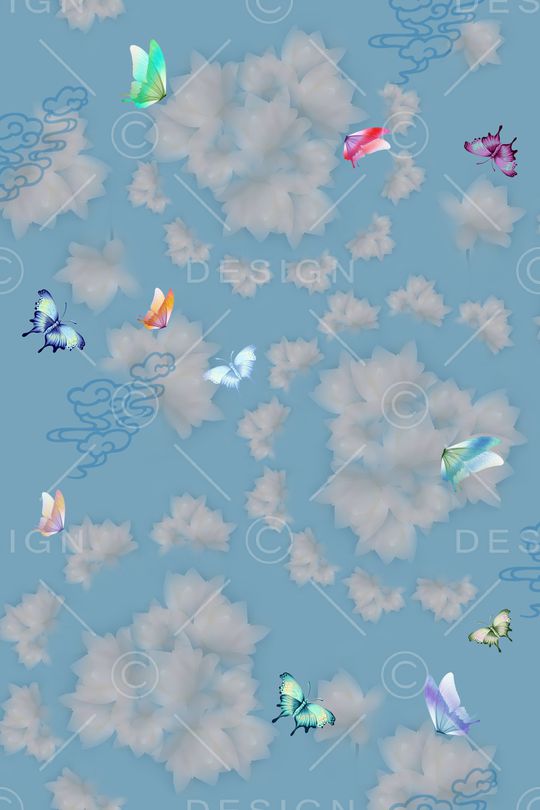 蝴蝶印花华亿平台图片