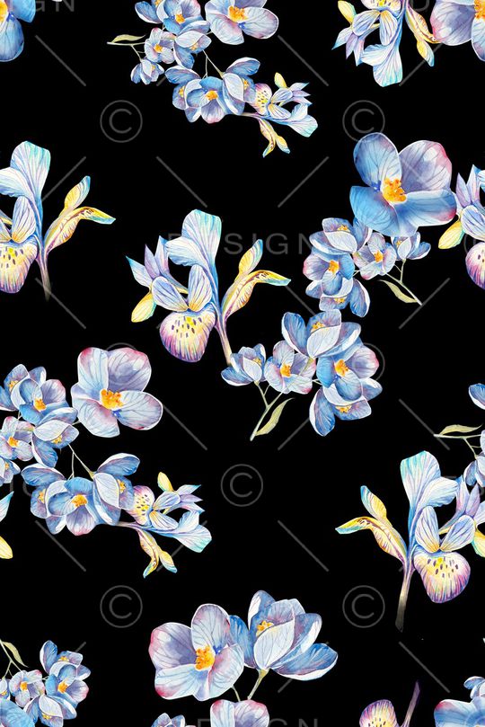 水彩花卉印花华亿平台图片