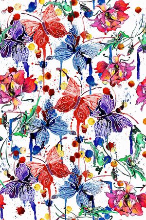 蝴蝶印花华亿平台图片