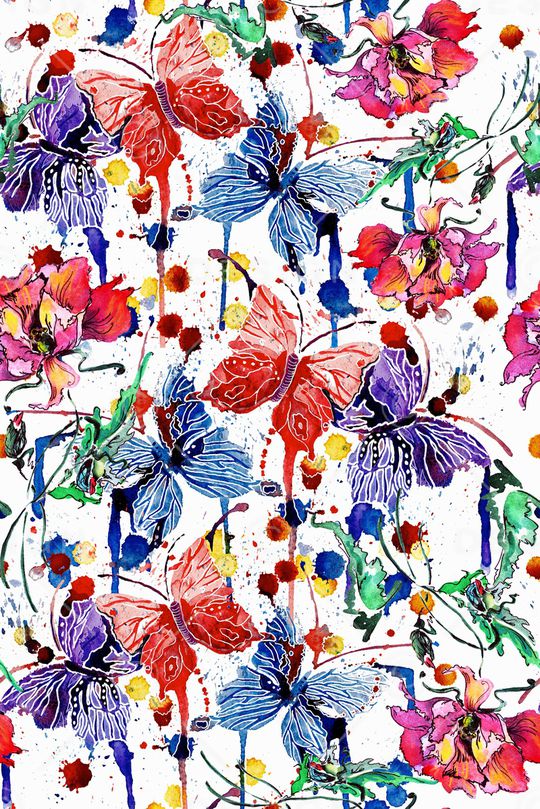 蝴蝶印花华亿平台图片