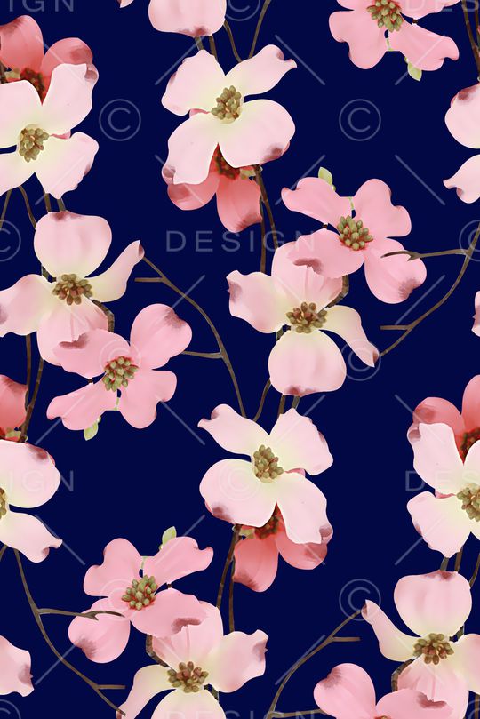 水彩花卉印花华亿平台图片