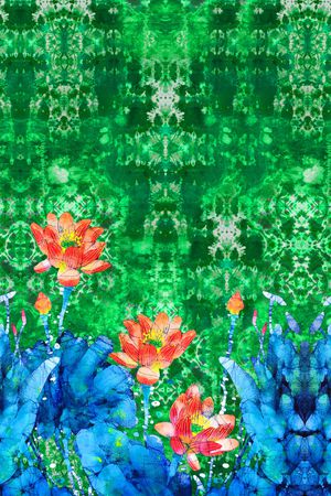 荷花印花华亿平台图片