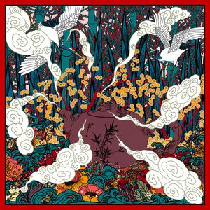 仙鹤印花华亿平台图片