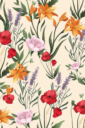 手绘花卉印花华亿平台图片