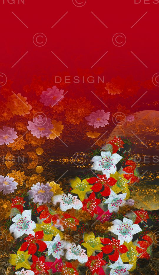 花卉印花华亿平台图片