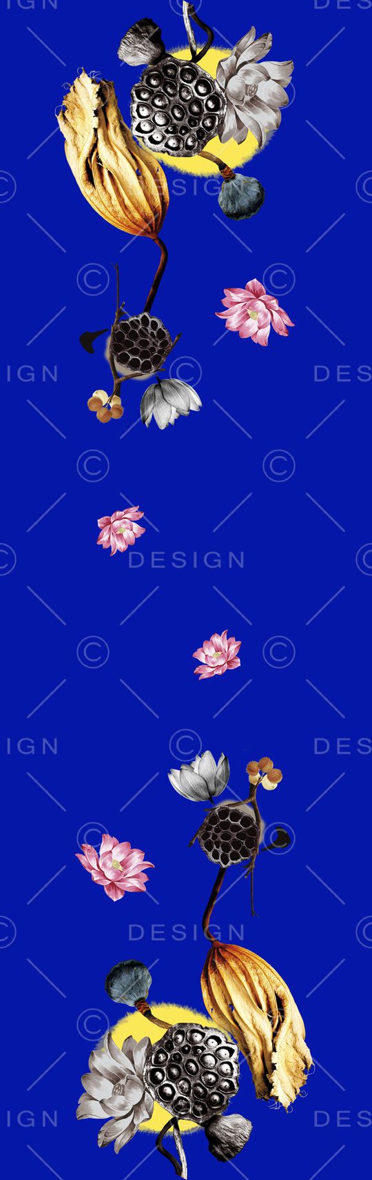 手绘花卉印花华亿平台图片