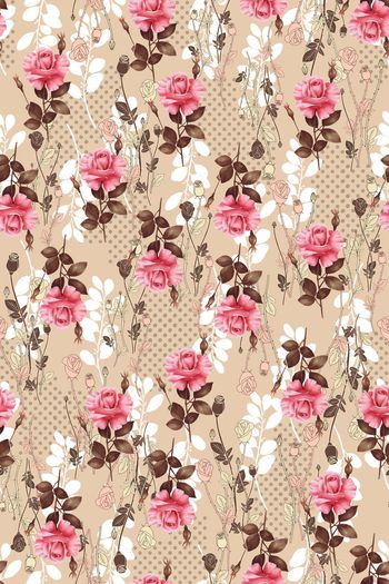 919670-春夏清新复古玫瑰波点原创手绘