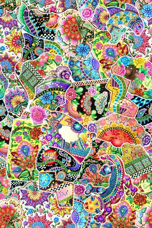 混合拼接印花华亿平台图片