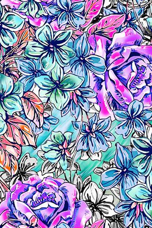 彩底花卉印花华亿平台图片