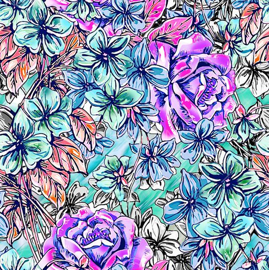 彩底花卉印花华亿平台图片