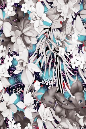 彩底花卉印花华亿平台图片