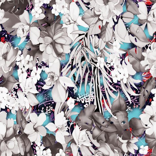 彩底花卉印花华亿平台图片