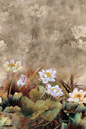 荷花印花华亿平台图片