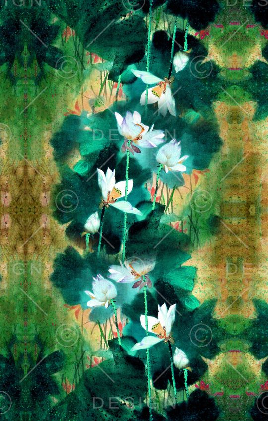 荷花印花华亿平台图片