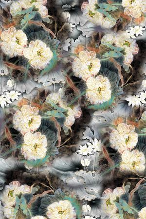 荷花印花华亿平台图片