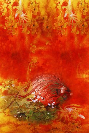 孔雀印花华亿平台图片