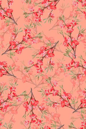 水彩花卉印花华亿平台图片