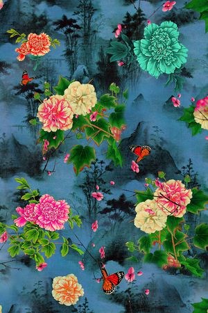 牡丹印花华亿平台图片