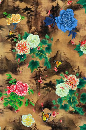 牡丹印花华亿平台图片