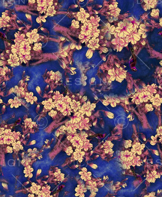 玉兰花印花华亿平台图片