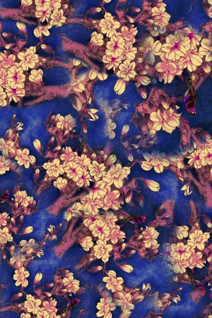 玉兰花印花华亿平台图片