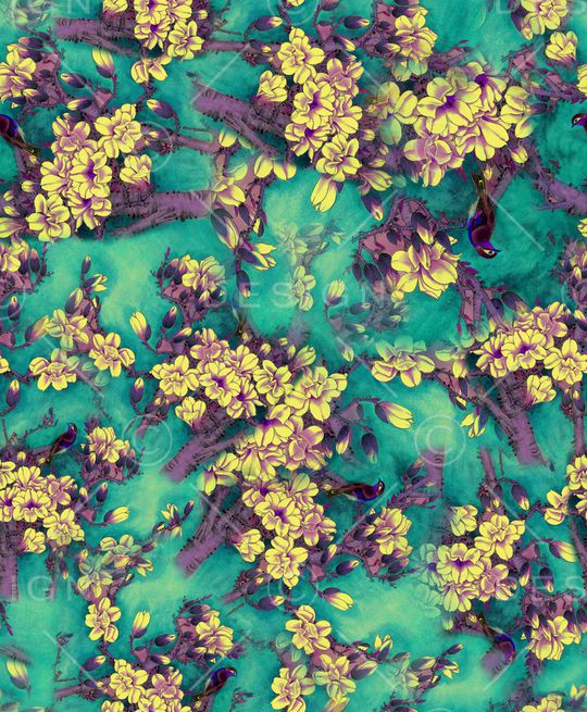 玉兰花印花华亿平台图片