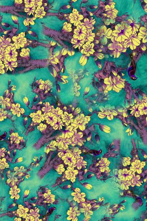 玉兰花印花华亿平台图片