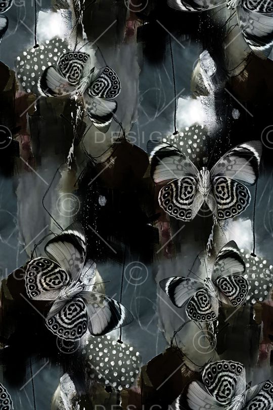 蝴蝶印花华亿平台图片