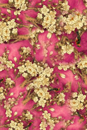 玉兰花印花华亿平台图片