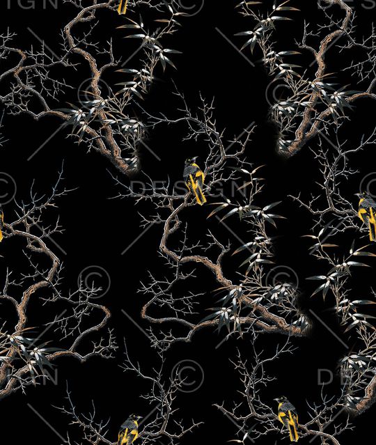 树枝印花华亿平台图片