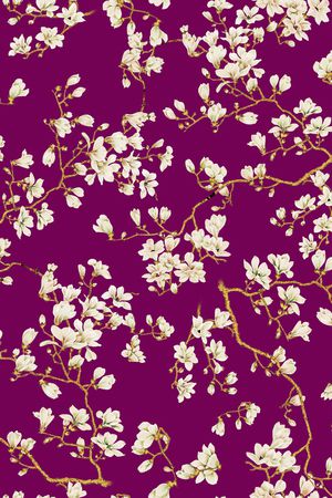 手绘花卉印花华亿平台图片