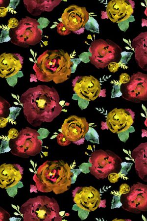 手绘花卉印花华亿平台图片