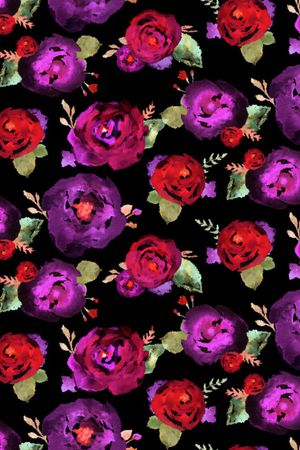 手绘花卉印花华亿平台图片