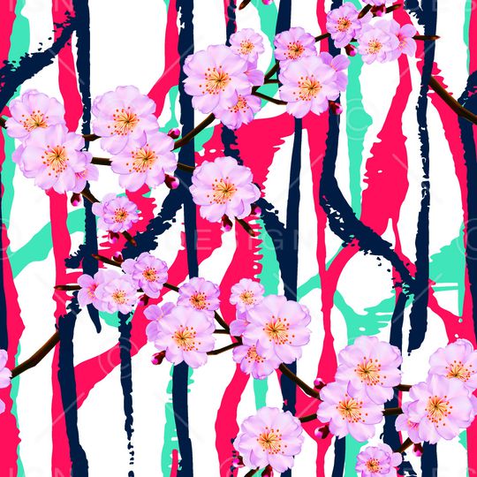 抽象花卉印花华亿平台图片