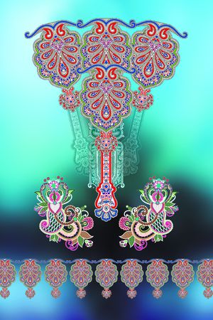 民族花卉印花华亿平台图片