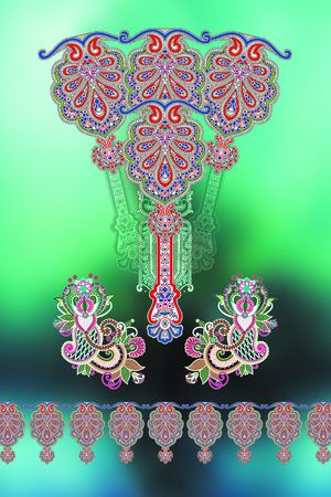 民族花卉印花华亿平台图片