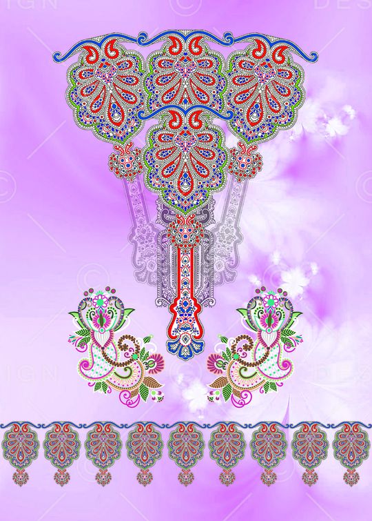 民族花卉印花华亿平台图片