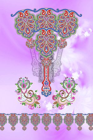 民族花卉印花华亿平台图片