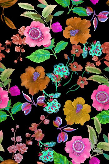 920597-时尚艳丽手绘花卉小碎花-2