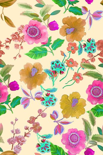 920598-时尚艳丽手绘花卉小碎花-3