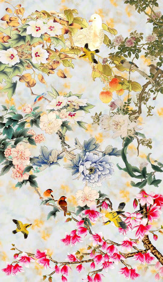 中国风定位花印花华亿平台图片