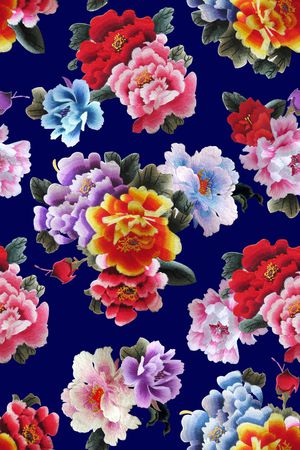 牡丹印花华亿平台图片