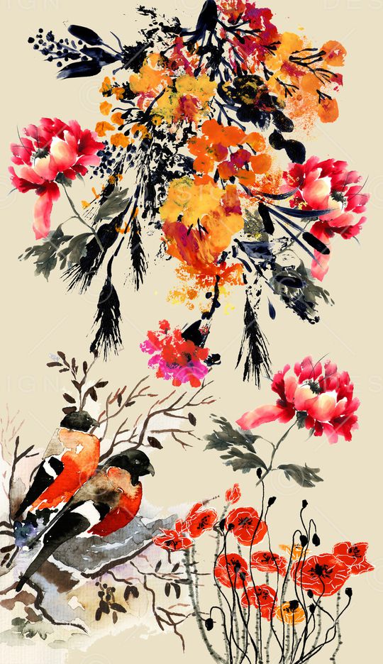 花卉印花华亿平台图片