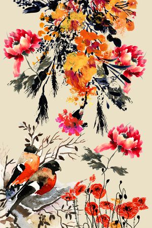 花卉印花华亿平台图片