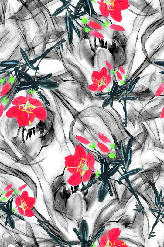 花卉印花华亿平台图片