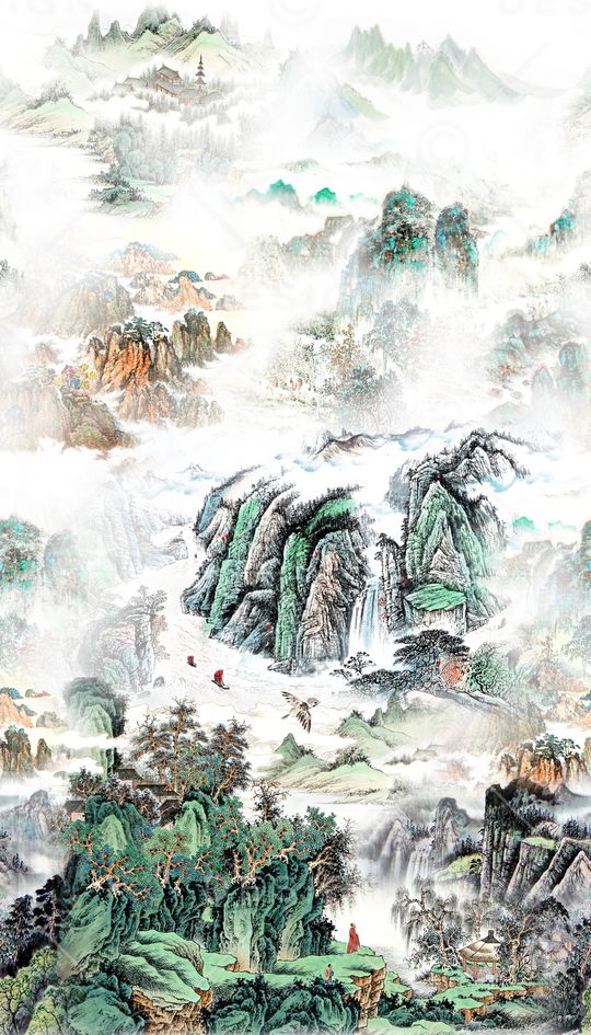 中国风印花华亿平台图片