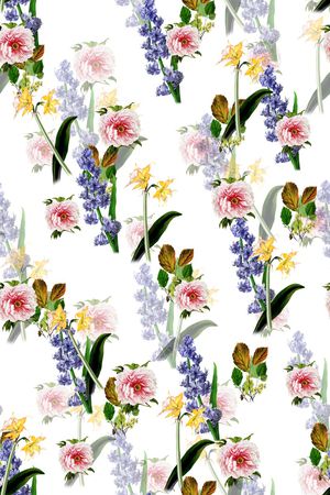 手绘花卉印花华亿平台图片