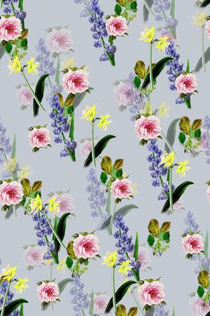 手绘花卉印花华亿平台图片