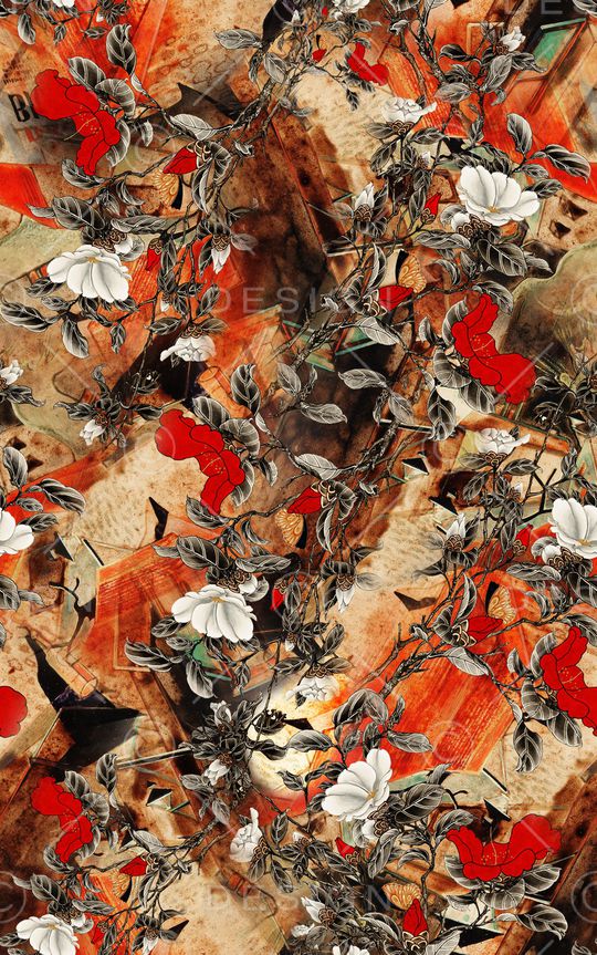 花卉印花华亿平台图片